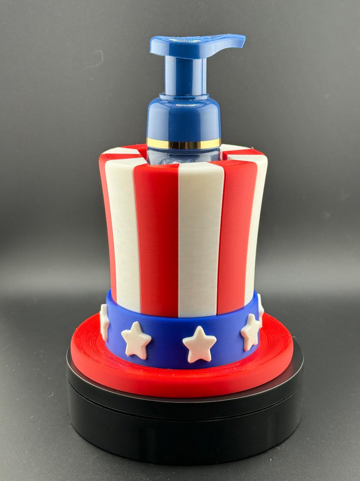 Patriotic Soap Holder - Fits Standard Foaming Soap Bottles