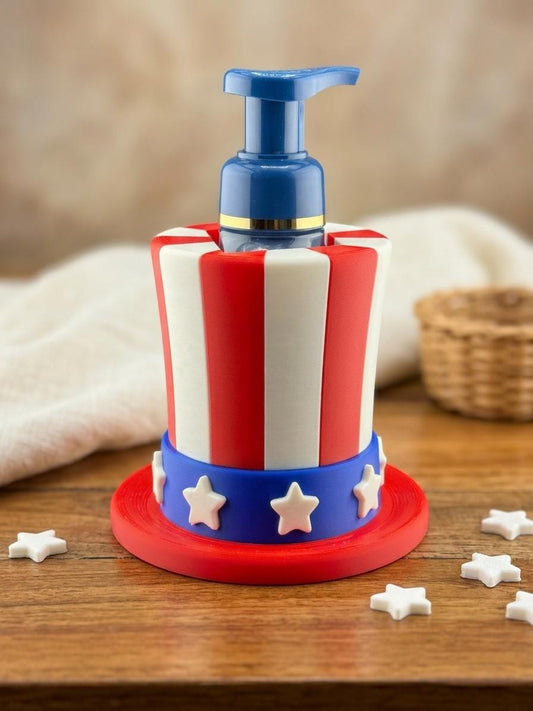 Patriotic Soap Holder - Fits Standard Foaming Soap Bottles