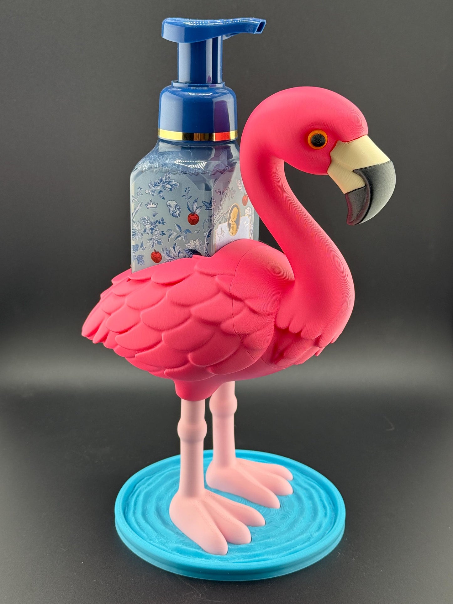 Pink Flamingo Soap Holder - Fits Standard Foaming Soap Bottles