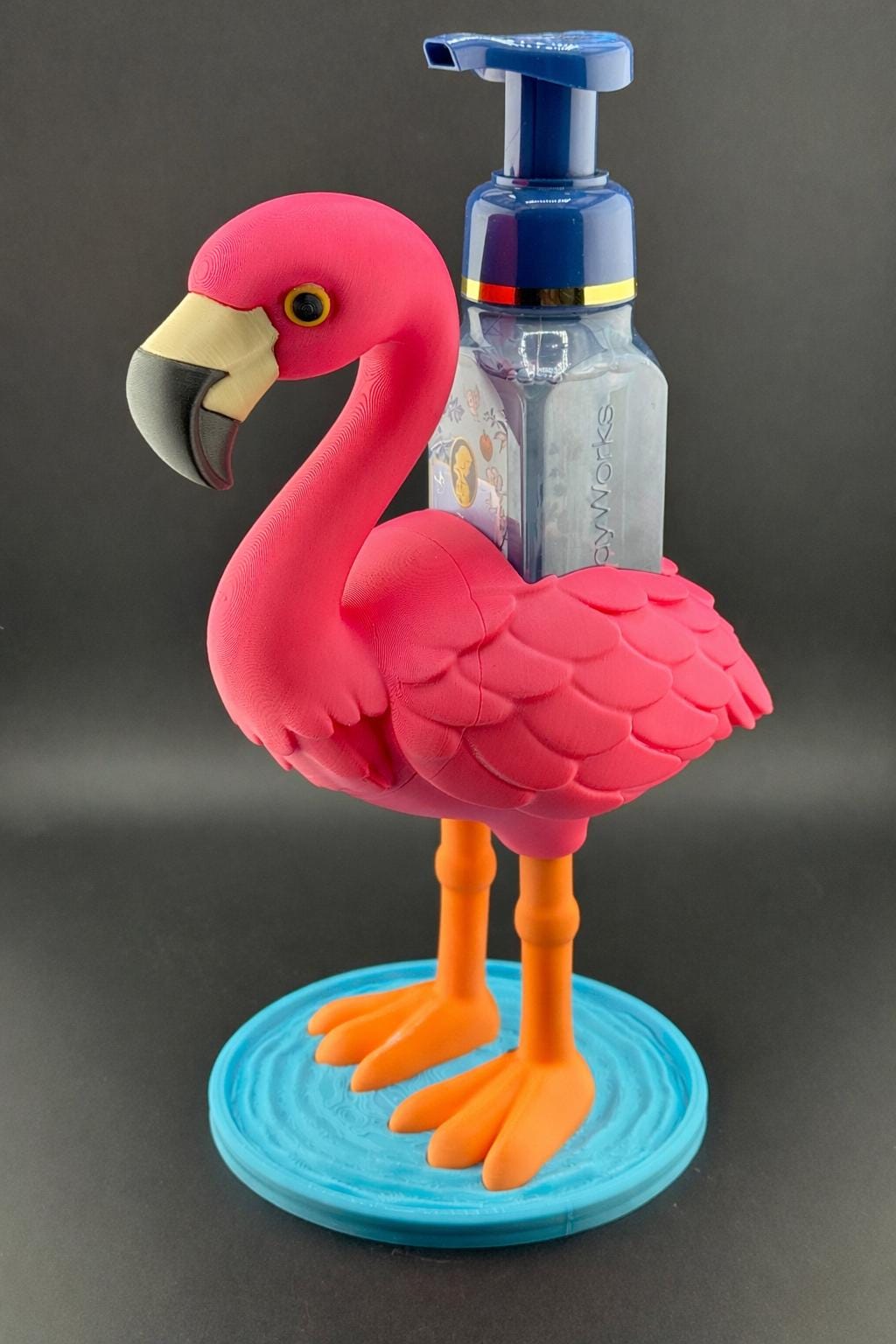 Pink Flamingo Soap Holder - Fits Standard Foaming Soap Bottles